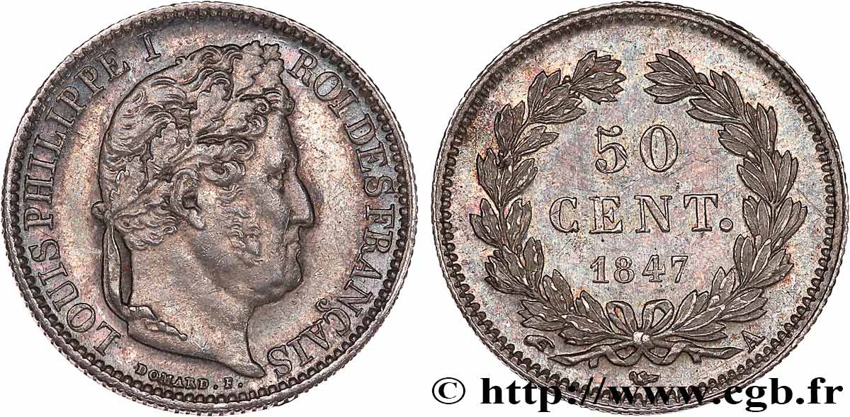 50 centimes Louis-Philippe 1847 Paris F.183/13 SPL62 