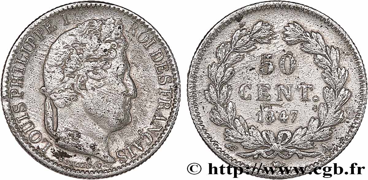 50 centimes Louis-Philippe 1847 Paris F.183/13 BC 