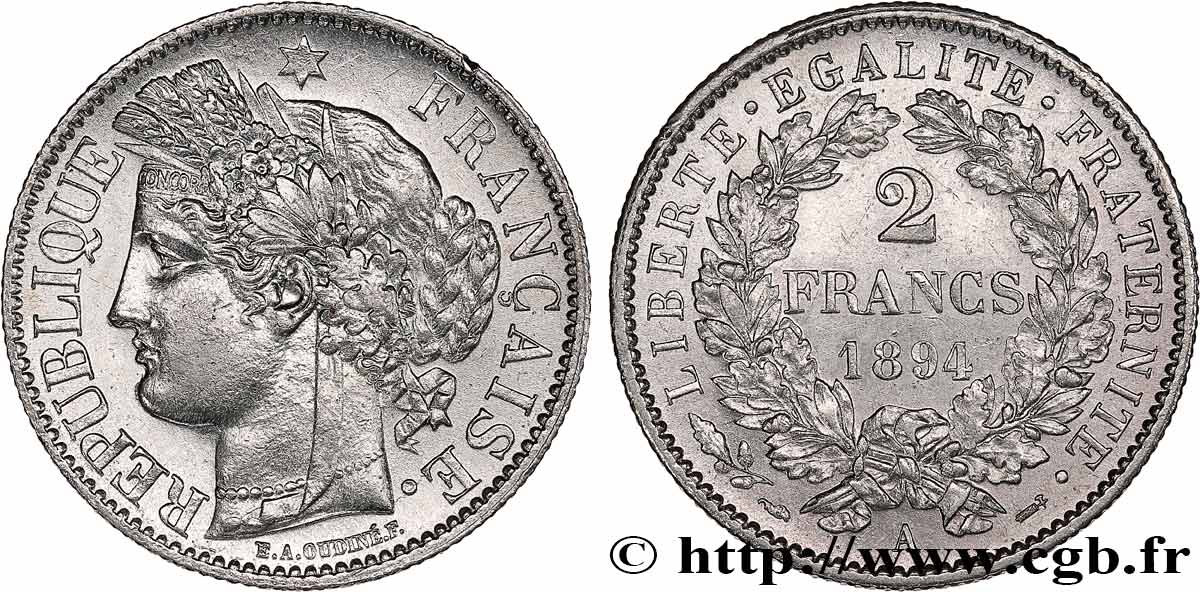 2 francs Cérès, avec légende 1894 Paris F.265/16 SUP 