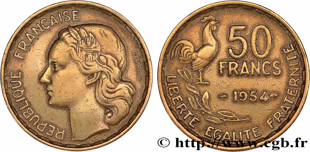 50 francs Guiraud 1954  F.425/12 TB+ 