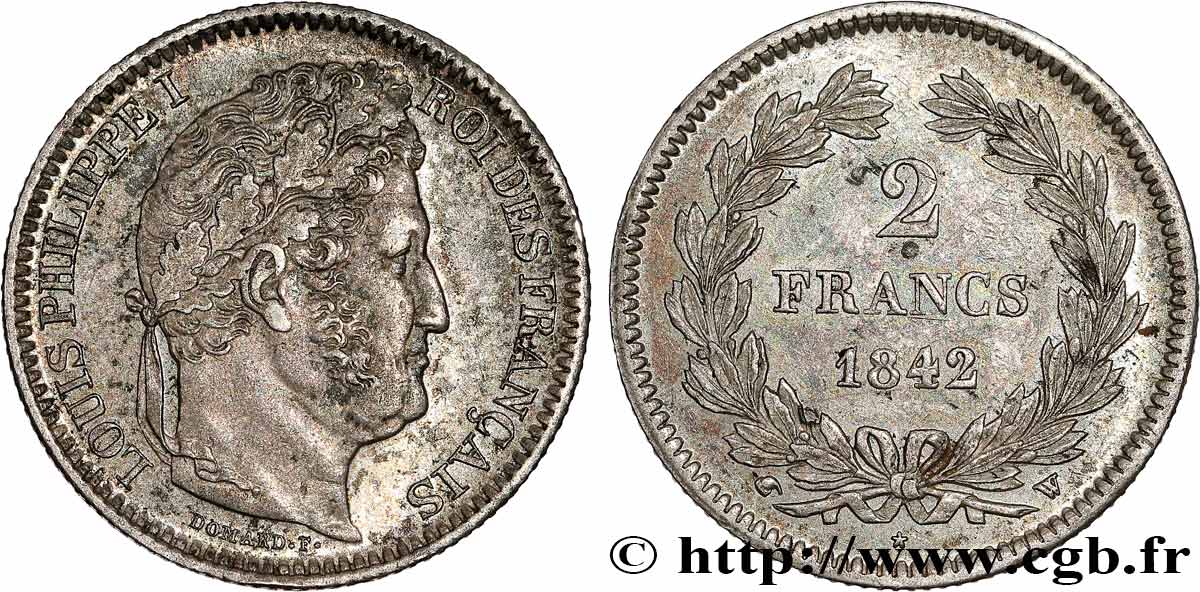 2 francs Louis-Philippe 1842 Lille F.260/91 MBC53 