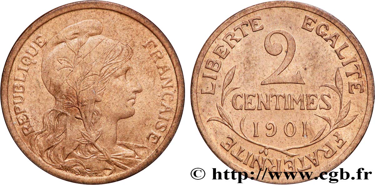 2 centimes Daniel-Dupuis 1901 Paris F.110/6 SPL62 