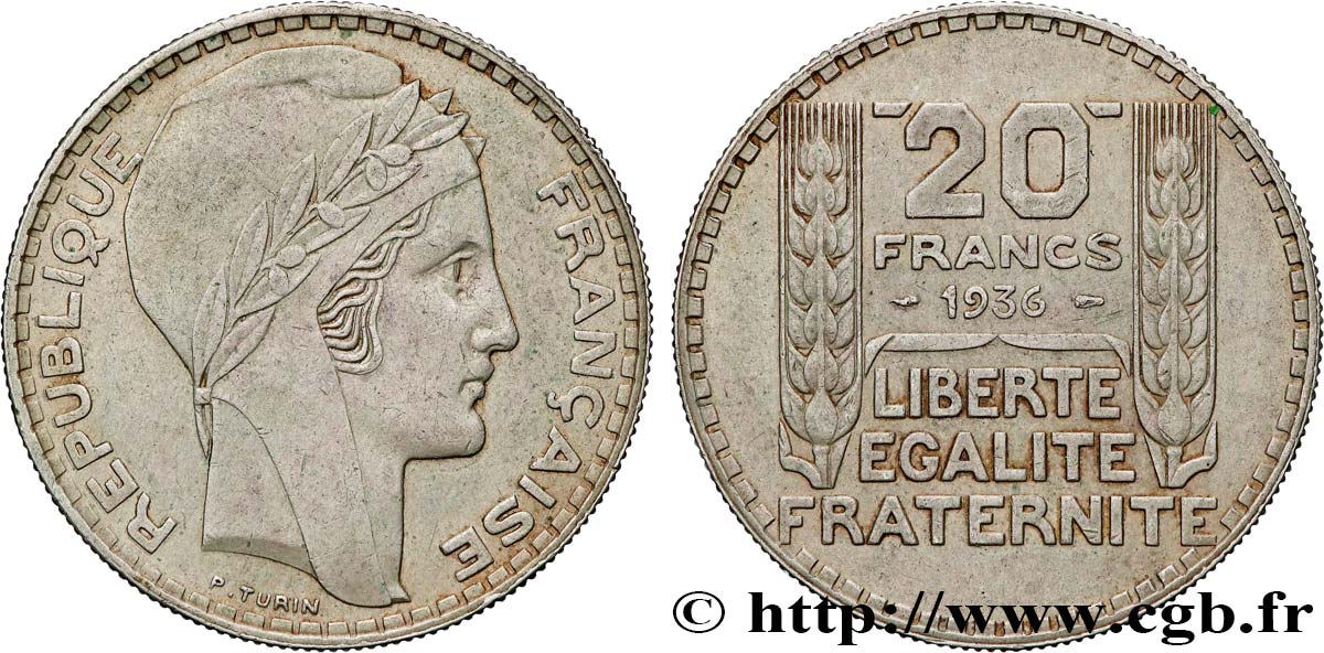 20 francs Turin 1936  F.400/7 TTB50 