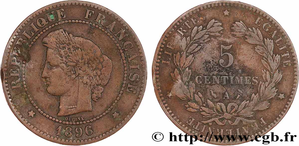 5 centimes Cérès 1896 Paris F.118/38 F 