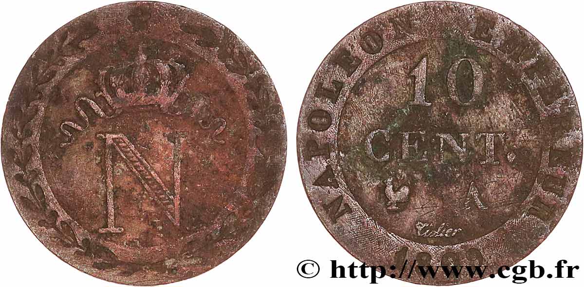 10 cent. à l N couronnée 1809 Paris F.130/10 B+ 