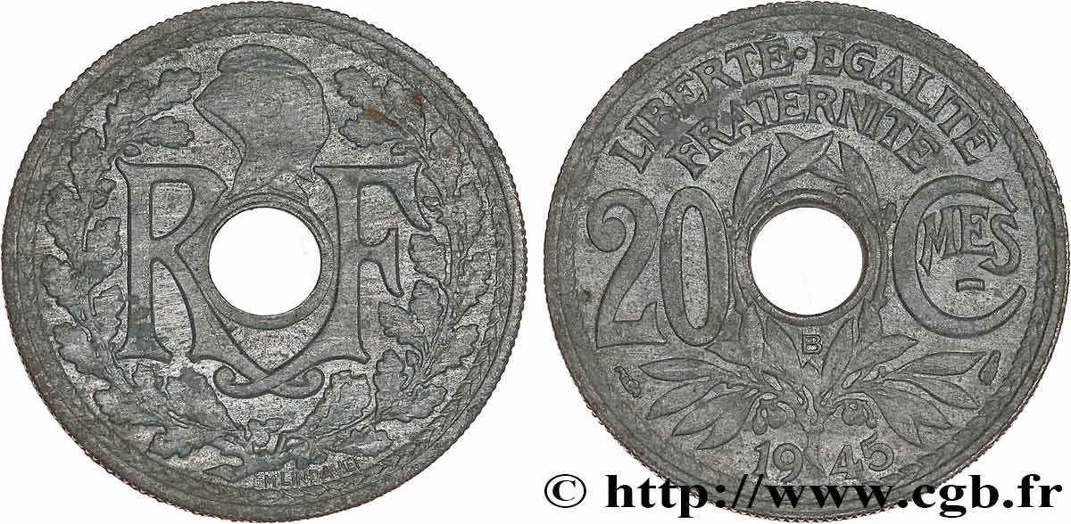 20 centimes Lindauer 1945 Beaumont-Le-Roger F.155/3 AU53 