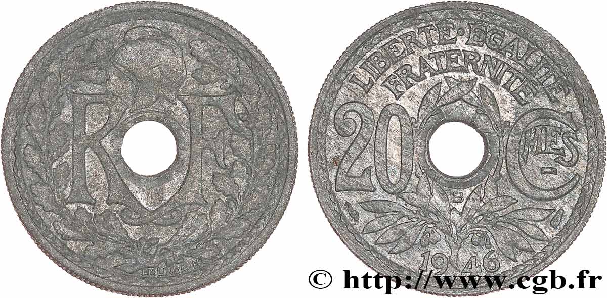 20 centimes Lindauer 1946 Beaumont-Le-Roger F.155/6 TTB/TTB+ 
