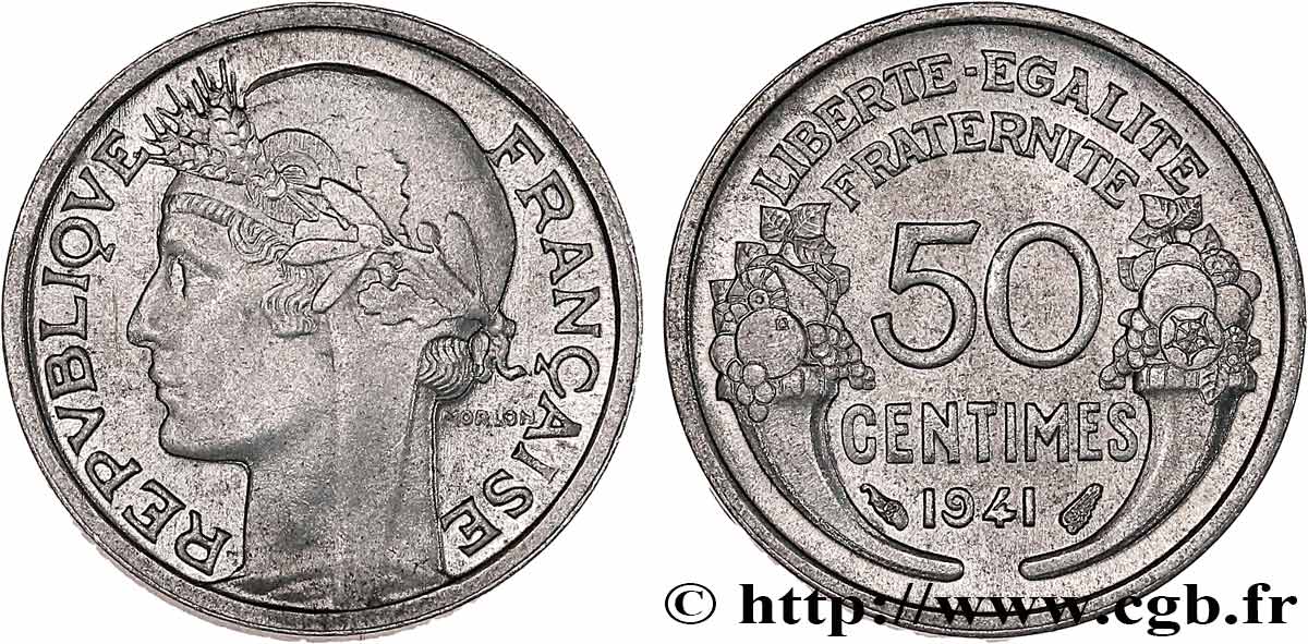 50 centimes Morlon, lourde 1941  F.193/2 SPL+ 