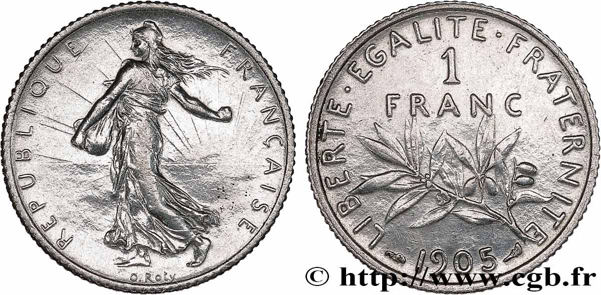 1 franc Semeuse 1905 Paris F.217/10 MBC 