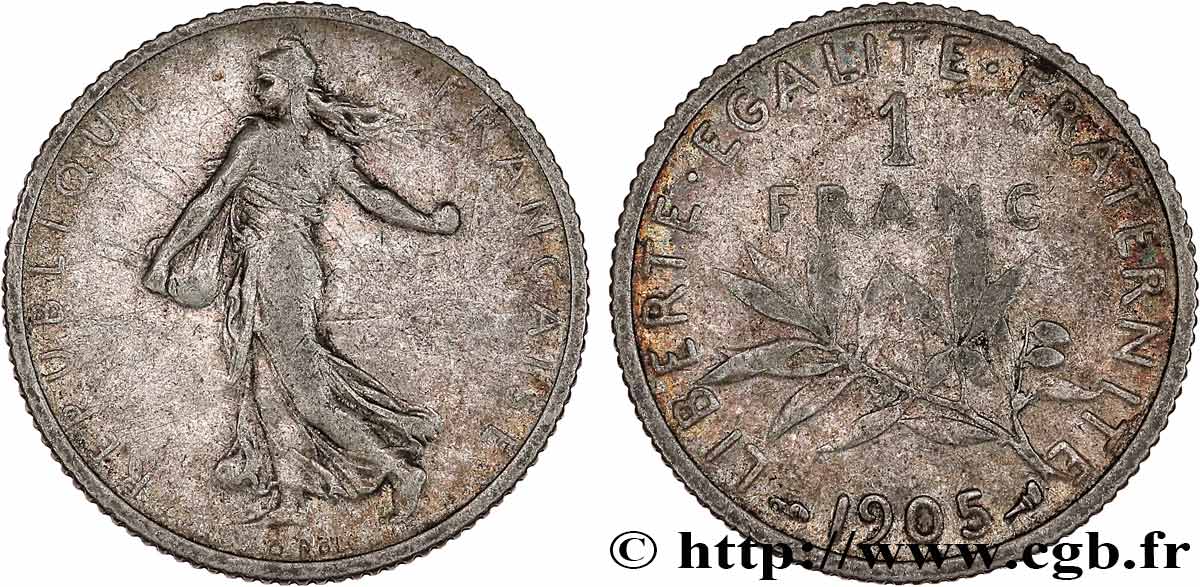 1 franc Semeuse 1905 Paris F.217/10 VF 
