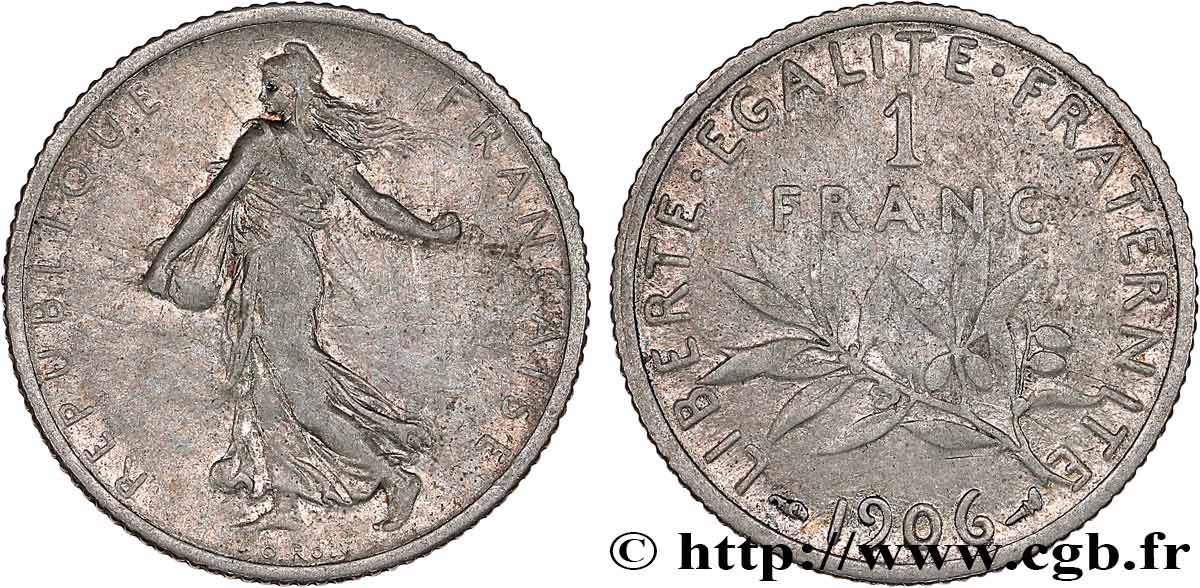 1 franc Semeuse 1906 Paris F.217/11 TB+ 
