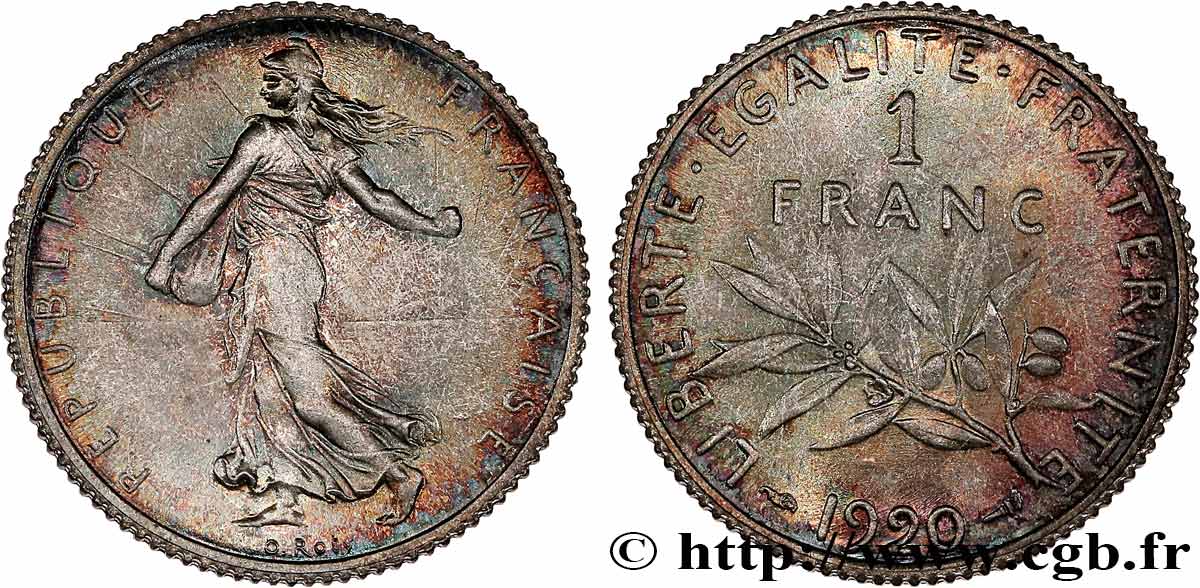 1 franc Semeuse 1920 Paris F.217/26 MS64 