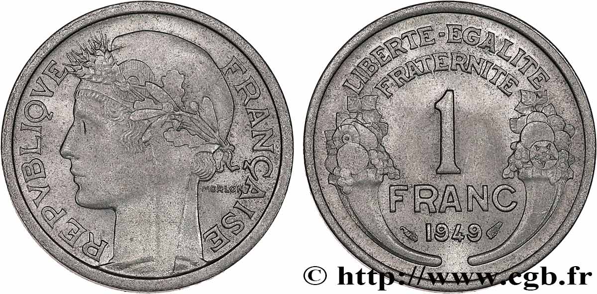 1 franc Morlon, légère 1949  F.221/15 SPL64 