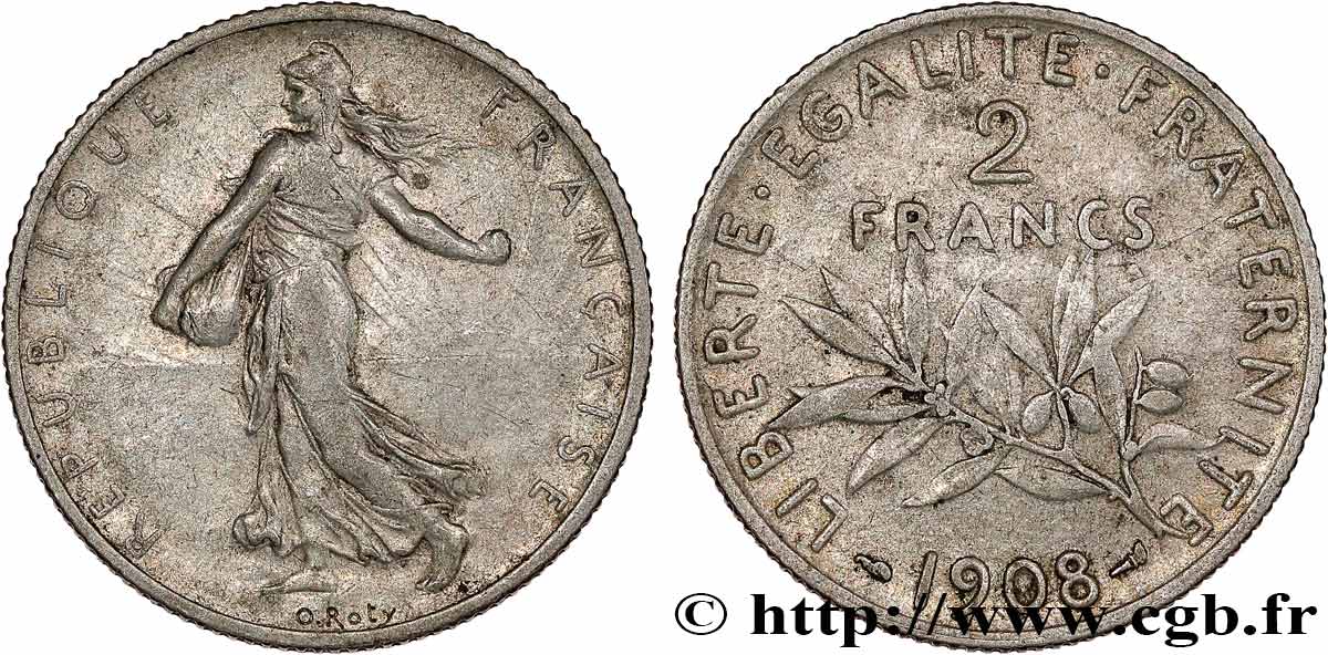 2 francs Semeuse 1908  F.266/10 XF40 