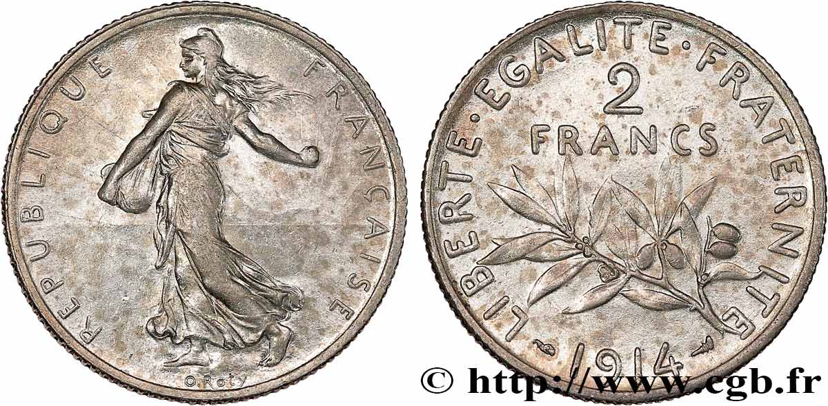 2 francs Semeuse 1914  F.266/15 AU 