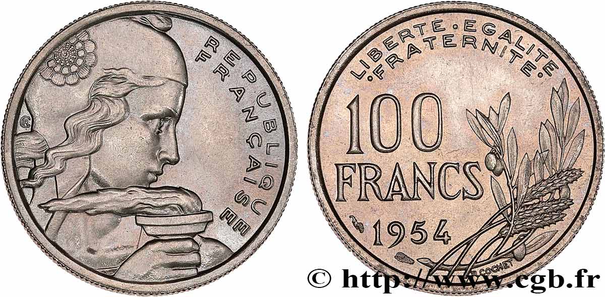 100 francs Cochet 1954  F.450/2 FDC65 