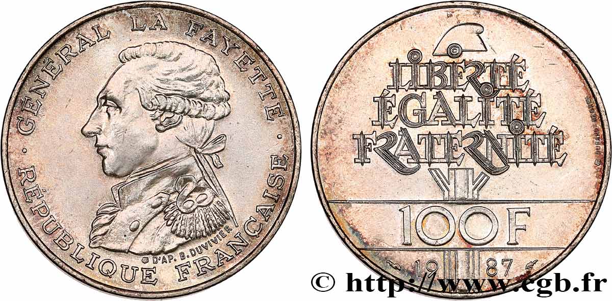 100 francs Égalité - La Fayette 1987  F.455/2 SUP 
