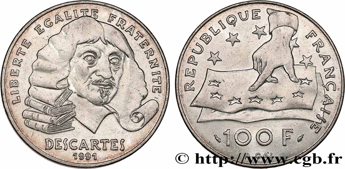 100 francs René Descartes 1991  F.459/2 TTB+ 