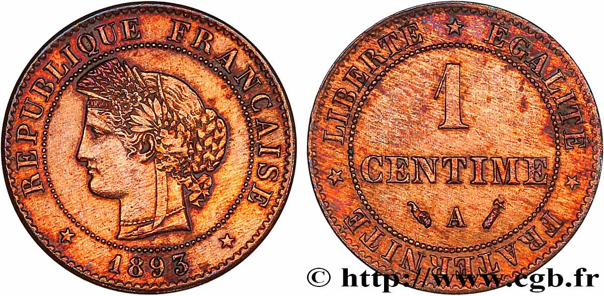 1 centime Cérès 1893 Paris F.104/20 AU 