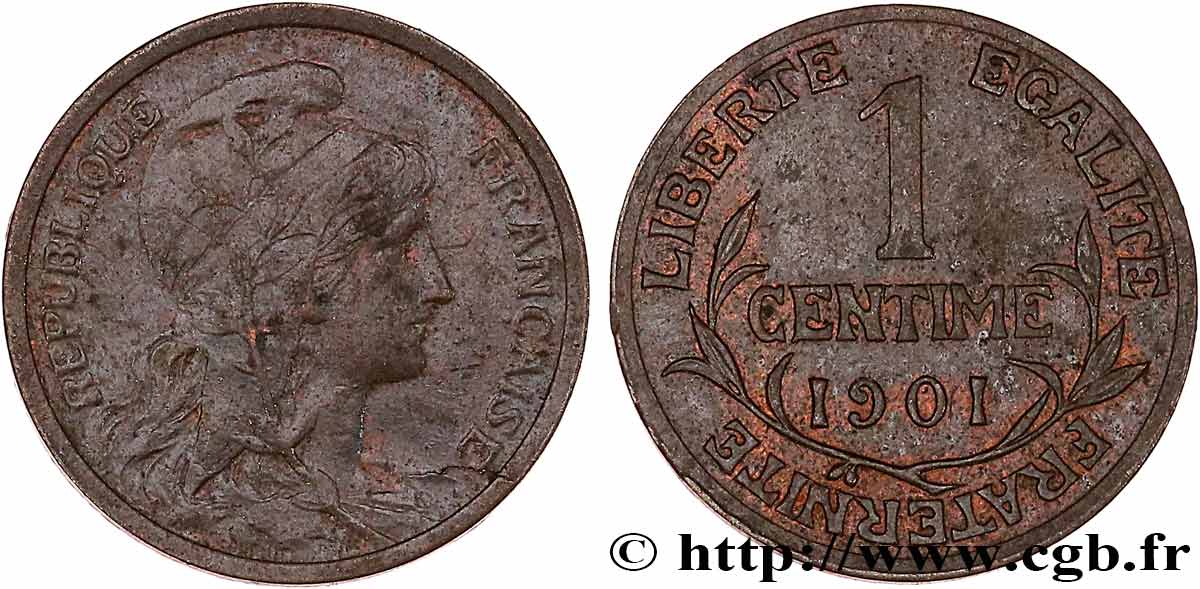 1 centime Daniel-Dupuis 1901 Paris F.105/6 XF 