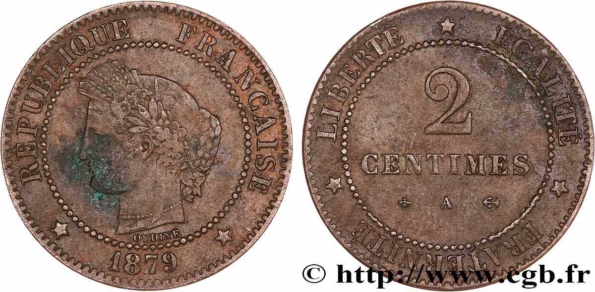 2 centimes Cérès 1879 Paris F.109/5 S 