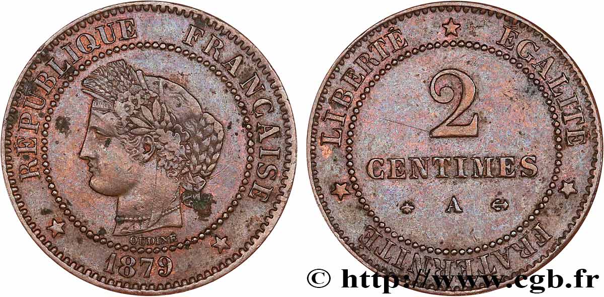 2 centimes Cérès 1879 Paris F.109/6 TTB 