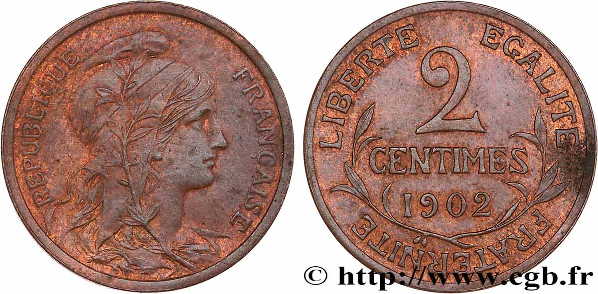 2 centimes Daniel-Dupuis 1902 Paris F.110/7 EBC55 