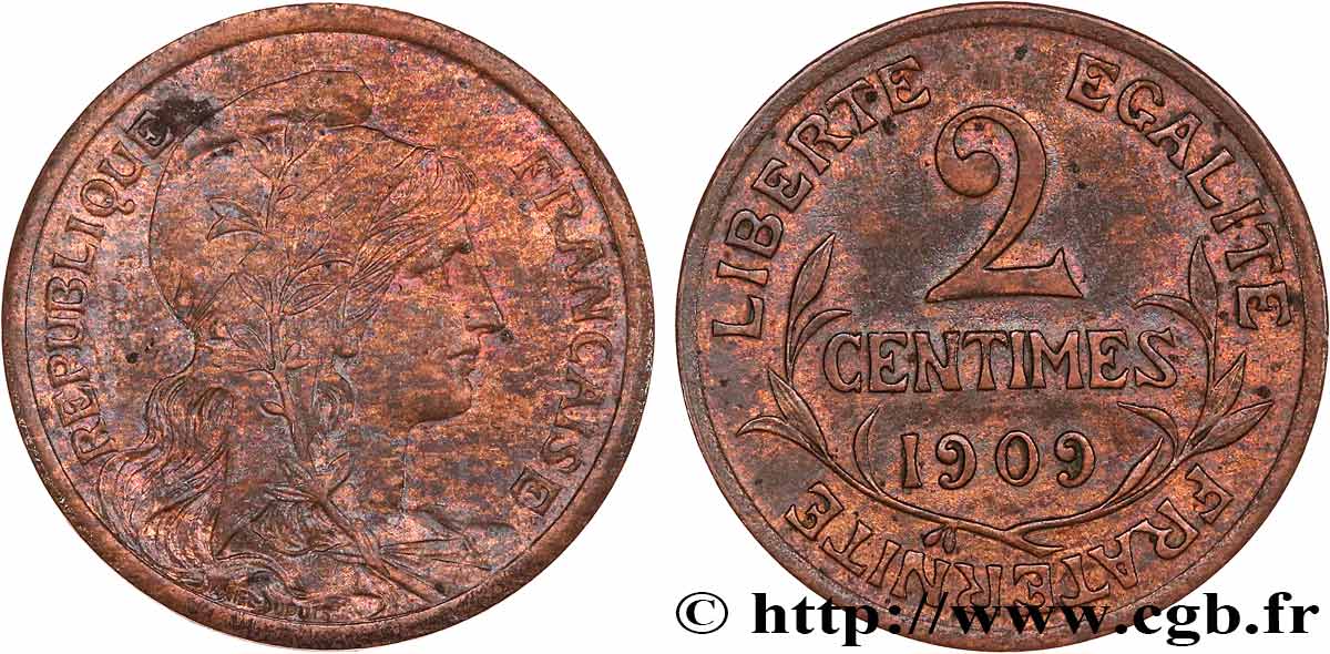 2 centimes Daniel-Dupuis 1909 Paris F.110/12 TTB50 