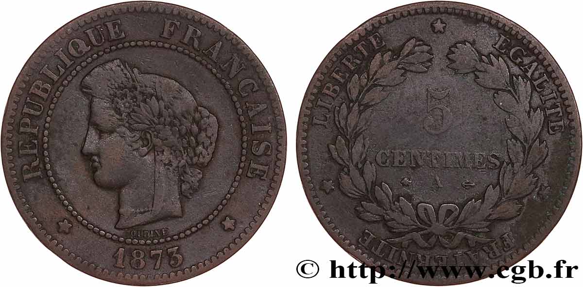 5 centimes Cérès 1873 Paris F.118/7 S20 