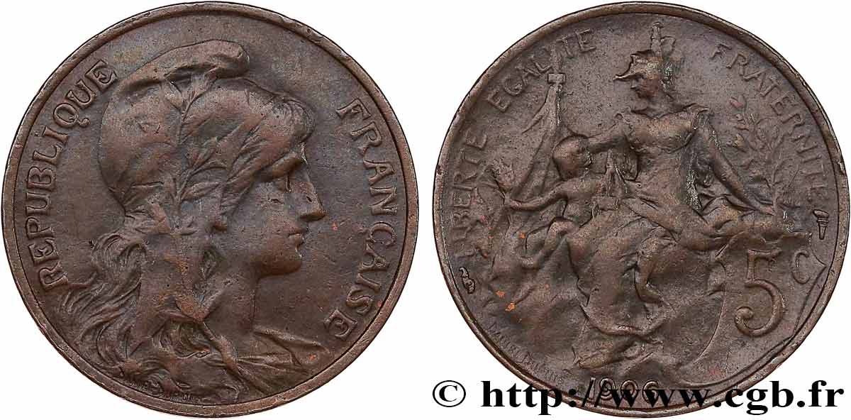 5 centimes Daniel-Dupuis 1906  F.119/16 MB25 