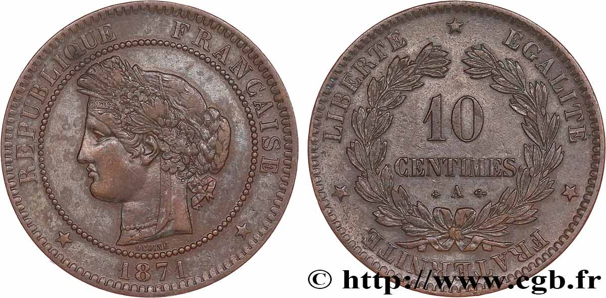 10 centimes Cérès 1871 Paris F.135/5 BB45 