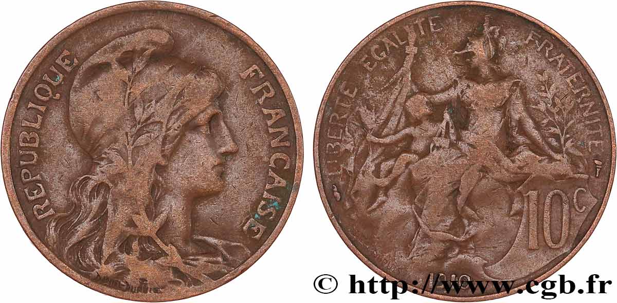 10 centimes Daniel-Dupuis 1910  F.136/19 TB15 
