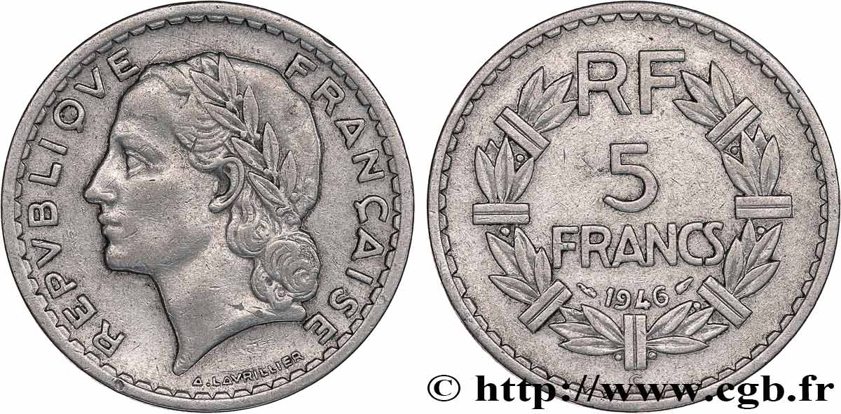5 francs Lavrillier en aluminium 1946 Castelsarrasin F.339/8 BC+ 