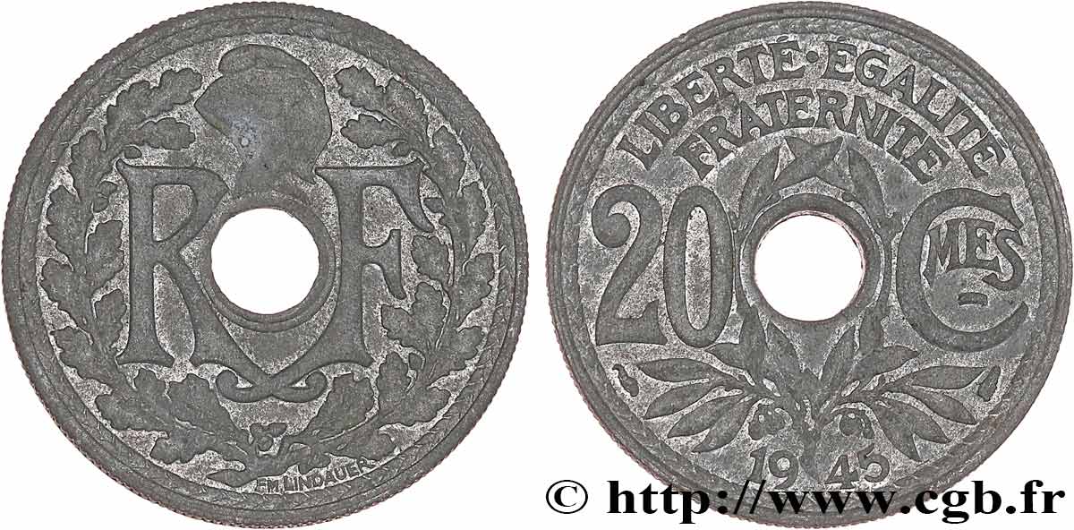 20 centimes Lindauer 1945  F.155/2 fVZ 