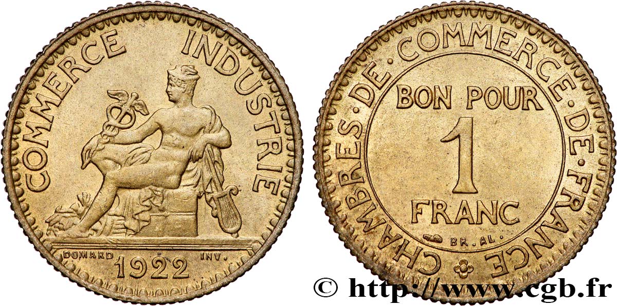 1 franc Chambres de Commerce 1922 Paris F.218/4 SUP60 