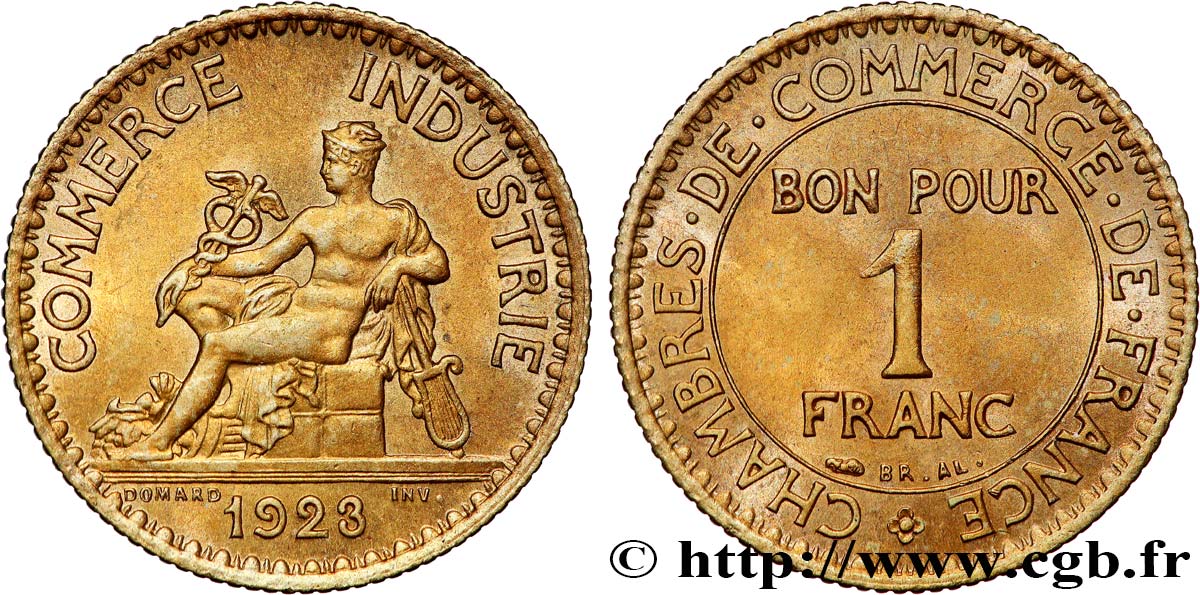 1 franc Chambres de Commerce 1923 Paris F.218/5 EBC+ 
