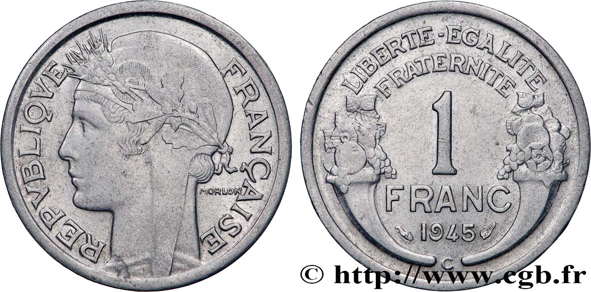 1 franc Morlon, légère 1945 Castelsarrasin F.221/8 TTB53 