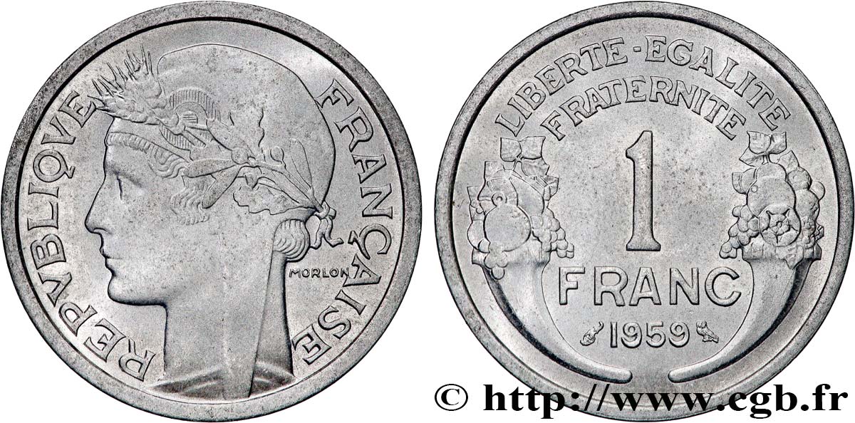 1 franc Morlon, légère 1959  F.221/23 SUP62 