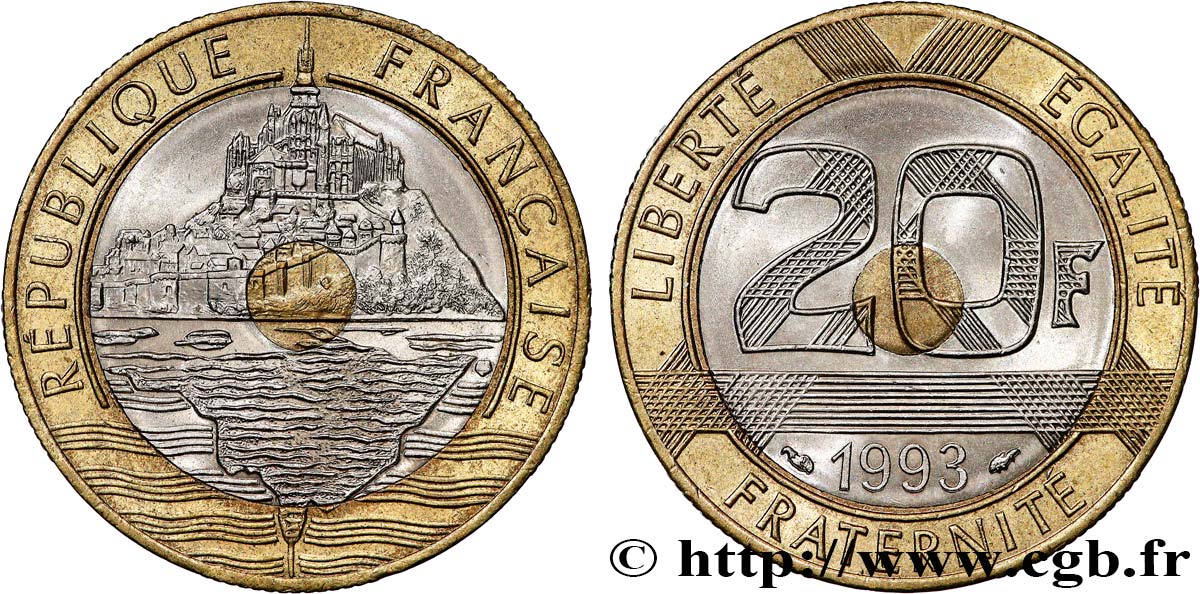 20 francs Mont Saint-Michel 1993 Pessac F.403/7 MS64 