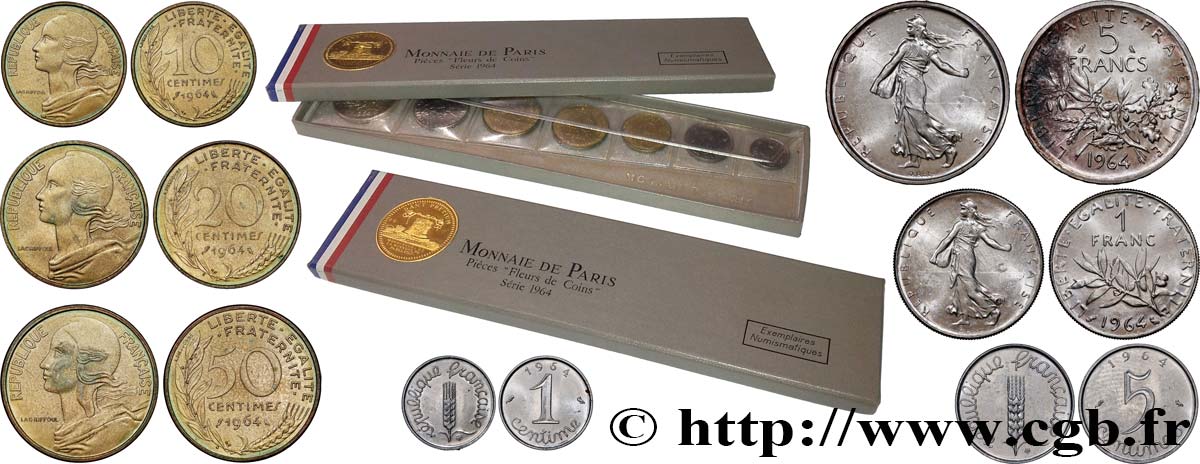 Boîte Fleur de Coins 1964  F.5000 1 FDC 