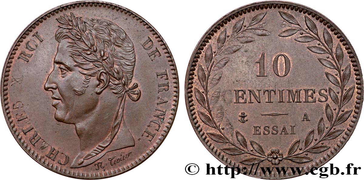 Essai de 10 centimes en cuivre n.d. Paris VG.2616  SPL64 