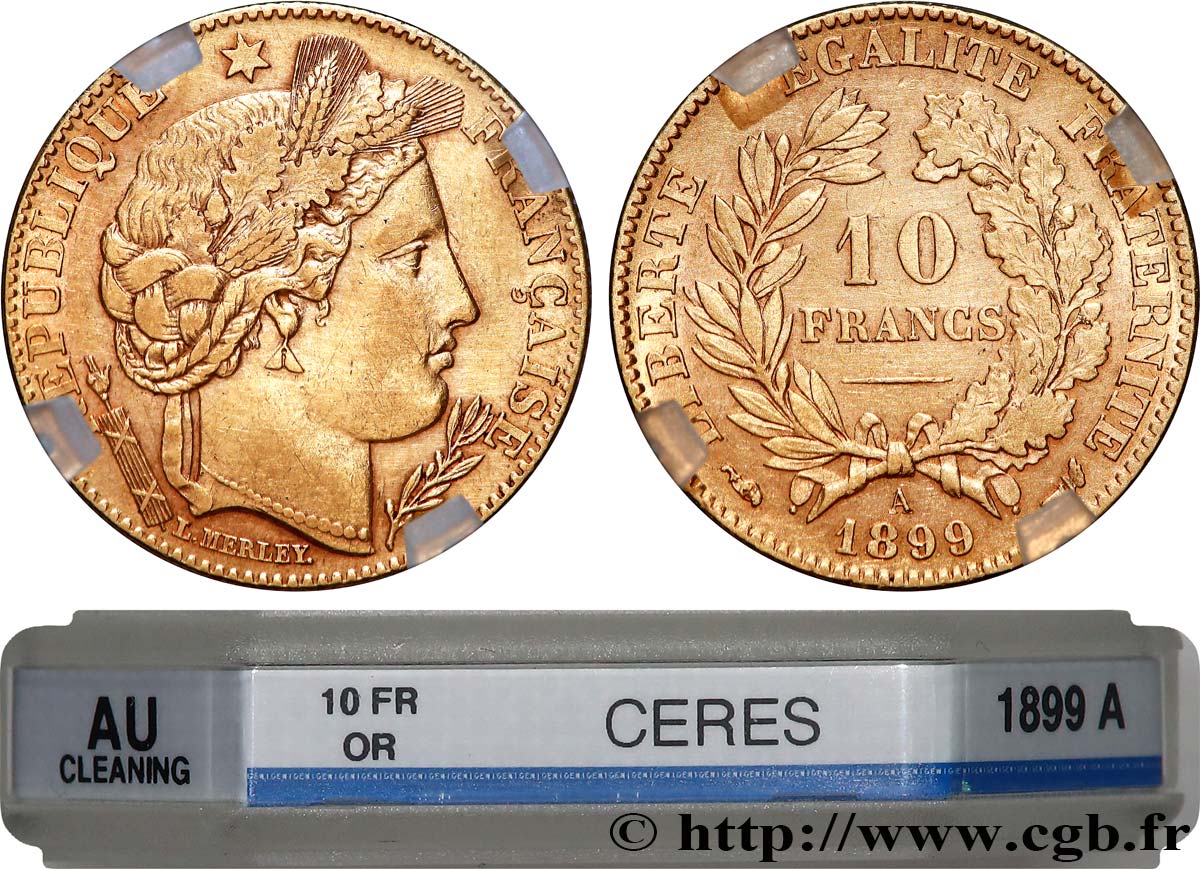 10 francs or Cérès, Troisième République 1899 Paris F.508/5 AU GENI