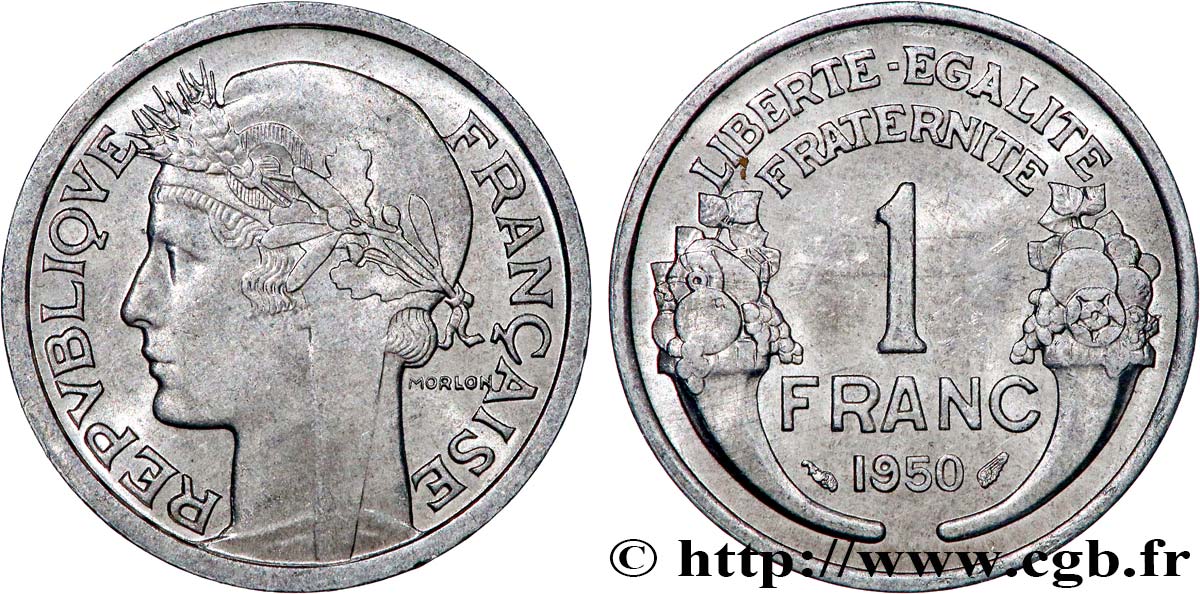 1 franc Morlon, légère 1950  F.221/17 EBC62 