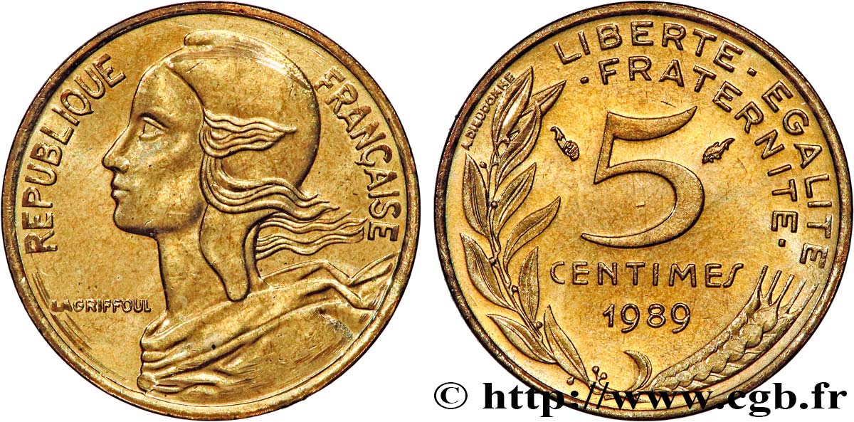 5 centimes Marianne 1989 Pessac F.125/25 SPL63 