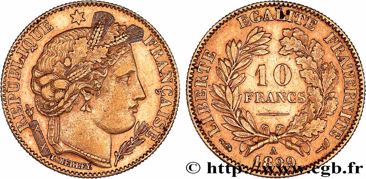 10 francs or Cérès, Troisième République 1899 Paris F.508/5 q.SPL 
