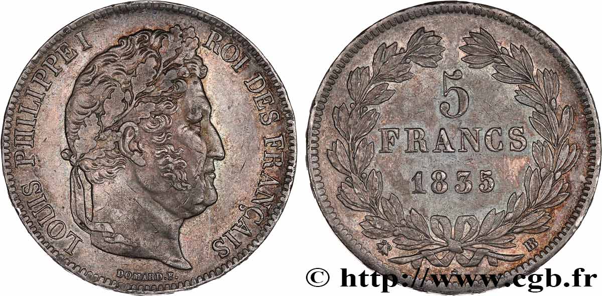 5 francs IIe type Domard 1835 Strasbourg F.324/44 TTB53 