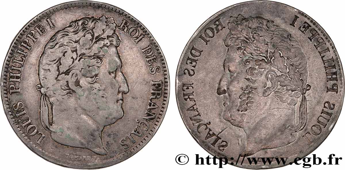 5 francs, IIe type Domard, frappe incuse n.d. - F.324/- var. S 
