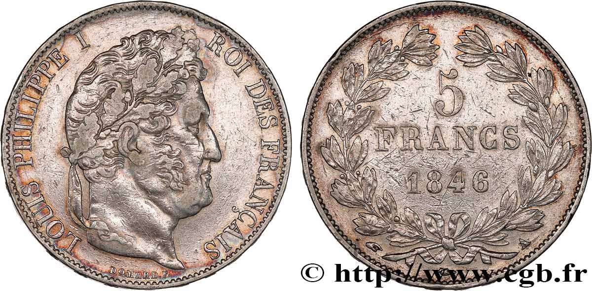 5 francs IIIe type Domard 1846 Paris F.325/10 TTB 