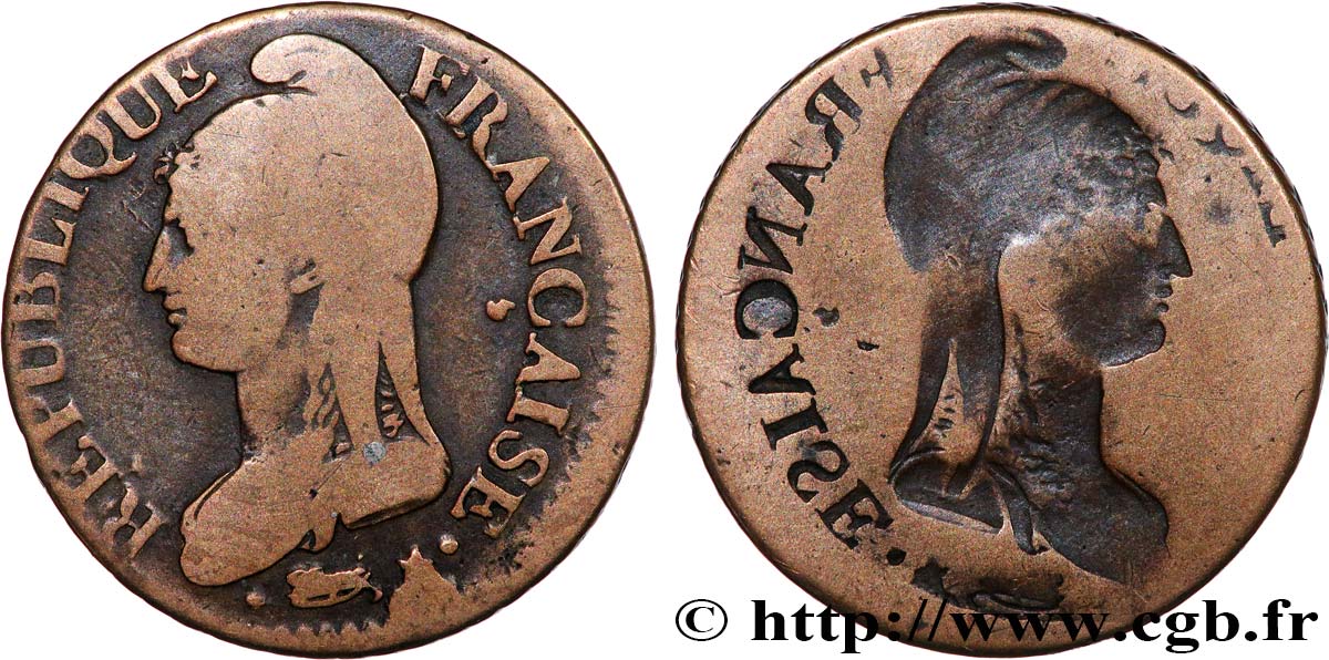 Cinq centimes Dupré, grand module, incuse du droit n.d. - F.115/- BC15 