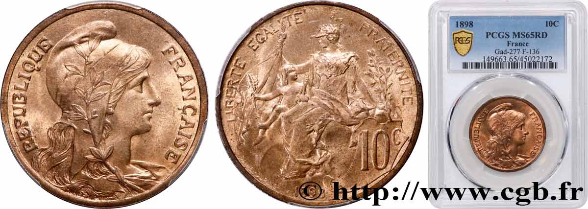 10 centimes Daniel-Dupuis 1898  F.136/5 ST65 PCGS